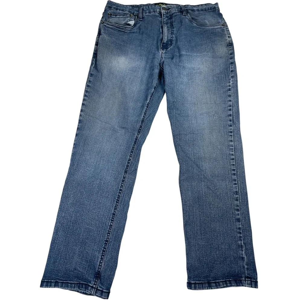 Urban Star Jeans Mens 36 x 29 Blue Denim Cotton 5-Pockets High-Rise Straight Leg
